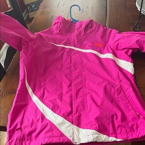 The North Face Fuchsia and White Windbreaker